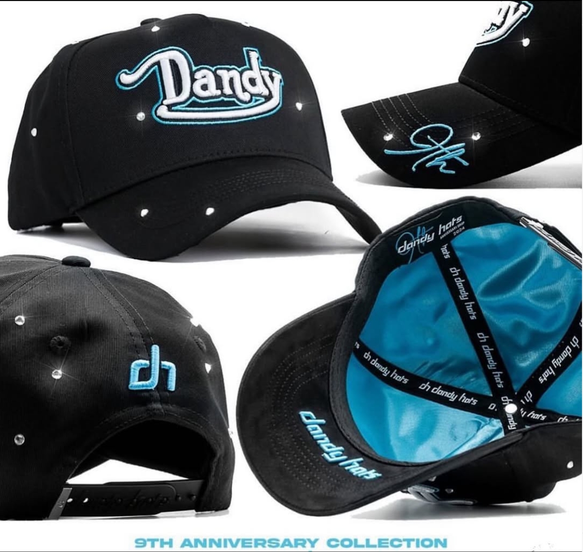 Gorra Dandy Hats Anniversary Collection Premium – Edición Exclusiva Negra con Bordado 3D